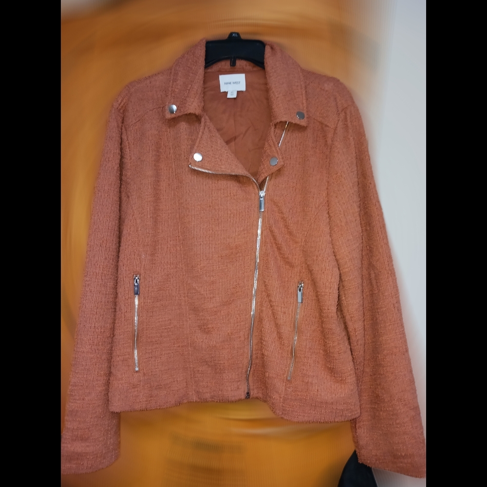 NWT Nine West Textured Knit Moto Jacket